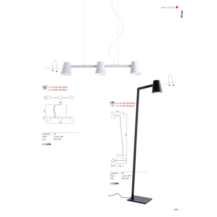 Redo 01-1557 - Golvlampa MINGO 1xE27/42W/230V svart