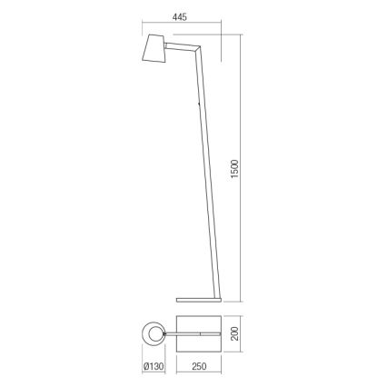 Redo 01-1557 - Golvlampa MINGO 1xE27/42W/230V svart