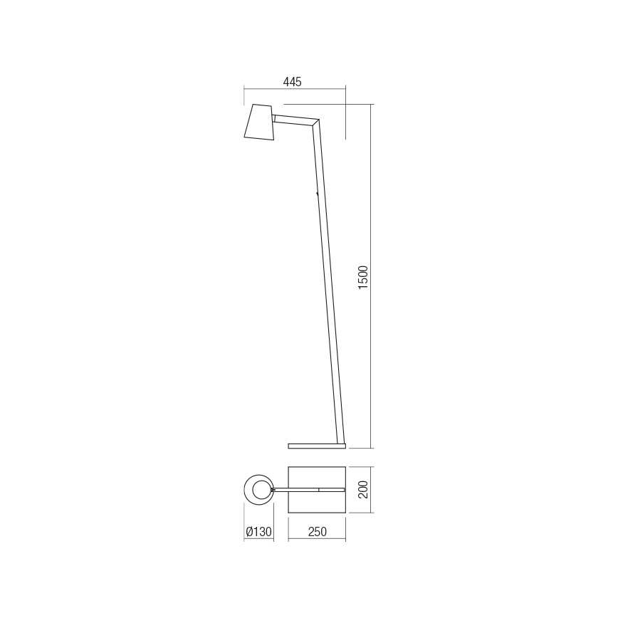 Redo 01-1557 - Golvlampa MINGO 1xE27/42W/230V svart