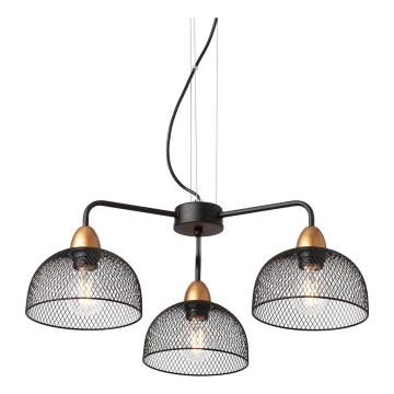 Redo 01-1573 - Taklampa med kabel TAMIS 3xE27/42W/230V Ø 59 cm svart