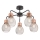 Redo 01-1577 - Taklampa på stång EDISON 5xE27/42W/230V Ø 53 cm svart/koppar