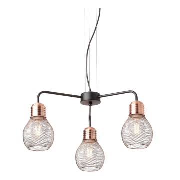 Redo 01-1579 - Pendellampa med sladd EDISON 3xE27/42W/230V Ø 53 cm svart/koppar