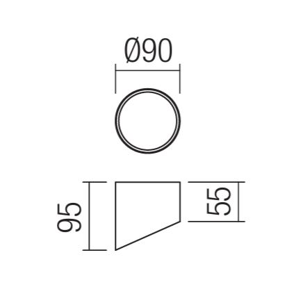 Redo 01-1626 - LED-spotlampa UTO LED/6W/230V Ø 9 cm svart