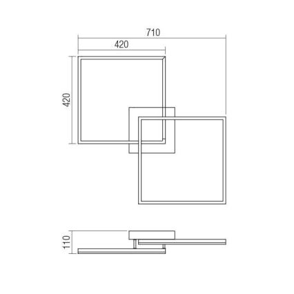 Redo 01-1642 - Dimbart LED-takarmatur KLEE LED/57W/230V vit