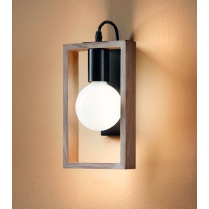 Redo 01-1663 - Vägglampa TIMBER 1xE27/42W/230V bok