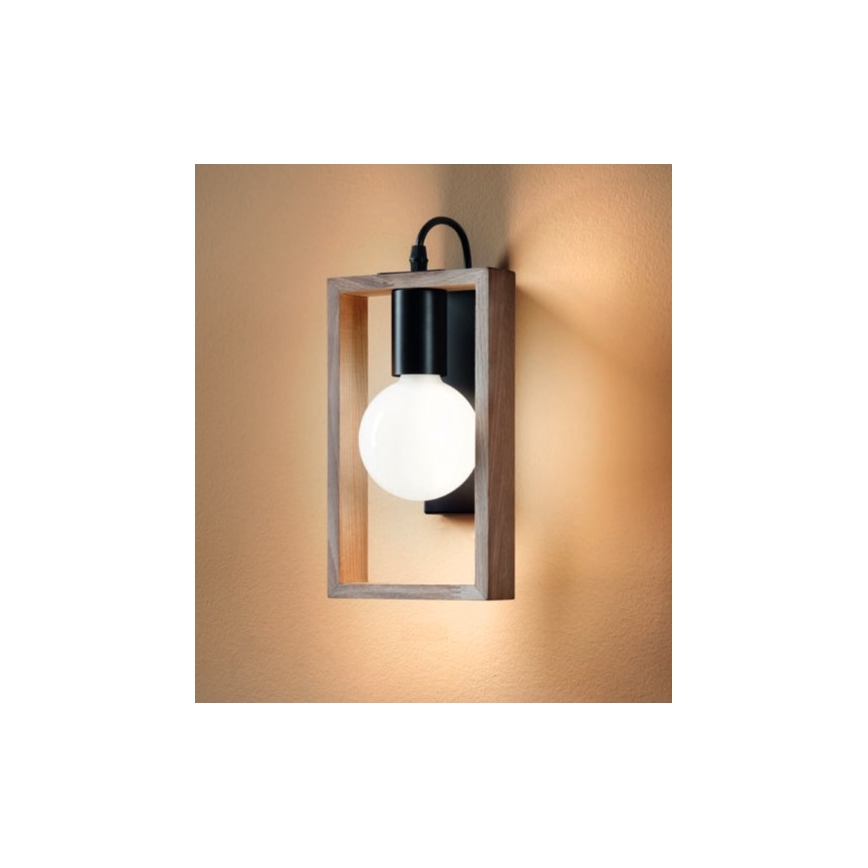 Redo 01-1663 - Vägglampa TIMBER 1xE27/42W/230V bok