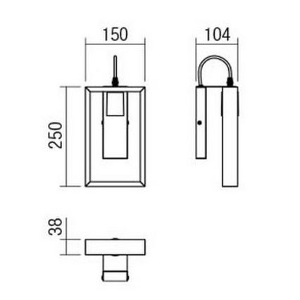 Redo 01-1663 - Vägglampa TIMBER 1xE27/42W/230V bok