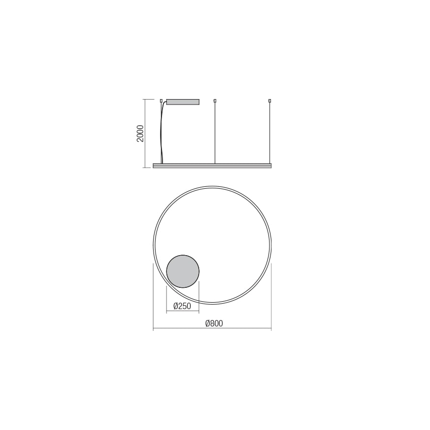 redo 01-1713 - LED Ljuskrona med snöre ORBIT LED/55W/230V brons