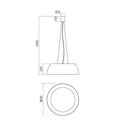 Redo 01-1732 - LED ljuskrona med textilsladd BLAIR LED/55W/230V 3000K vit