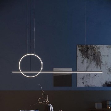 Redo 01-1735 - LED ljusreglerad ljuskrona på textilsladd GIOTTO LED/46W/230V svart
