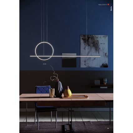 Redo 01-1735 - LED ljusreglerad ljuskrona på textilsladd GIOTTO LED/46W/230V svart