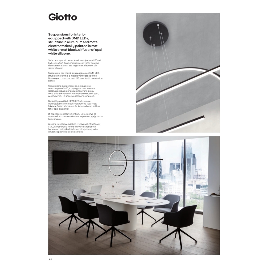 Redo 01-1737 - LED Dimbart taklampa GIOTTO LED/56W/230V svart