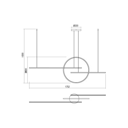 Redo 01-1737 - LED Dimbart taklampa GIOTTO LED/56W/230V svart