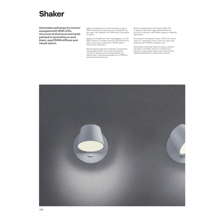 redo 01-1739 - LED Väggbelysning SHAKER LED/6W/230V svart