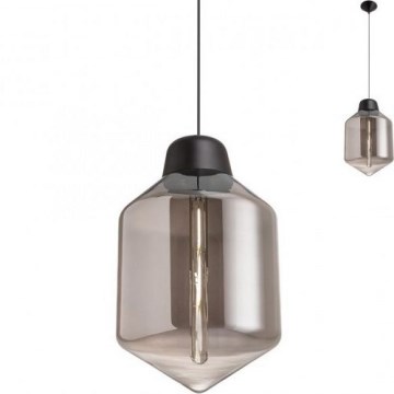 Redo 01-1773 - Ljuskrona med textilsladd AMNO 1x/E27/42W/230V diameter 26 cm grå