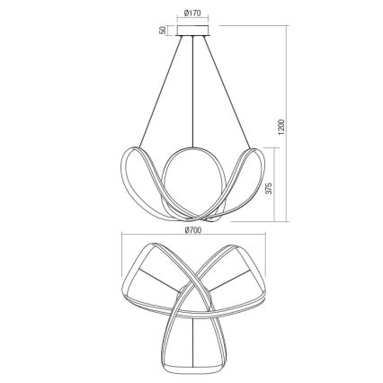 Redo 01-1784 - LED Dimbart taklampa NUCLEO LED/55W/230V vit