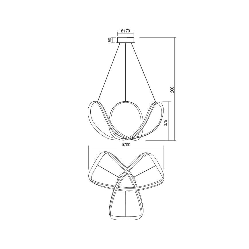 Redo 01-1784 - LED Dimbart taklampa NUCLEO LED/55W/230V vit