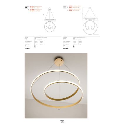 Redo 01-1789 - LED ljusreglerad vägglampa TORSION LED/27W/230V vit
