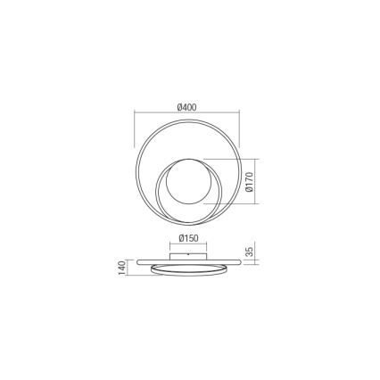 Redo 01-1789 - LED ljusreglerad vägglampa TORSION LED/27W/230V vit