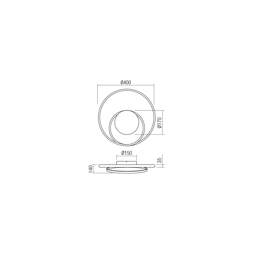 Redo 01-1789 - LED ljusreglerad vägglampa TORSION LED/27W/230V vit