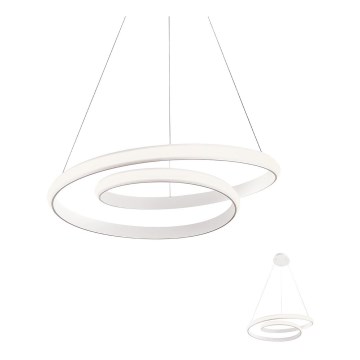 Redo 01-1793 - LED ljusreglerad ljuskrona på textilsladd TORSION LED/29W/230V diameter 55 cm vit