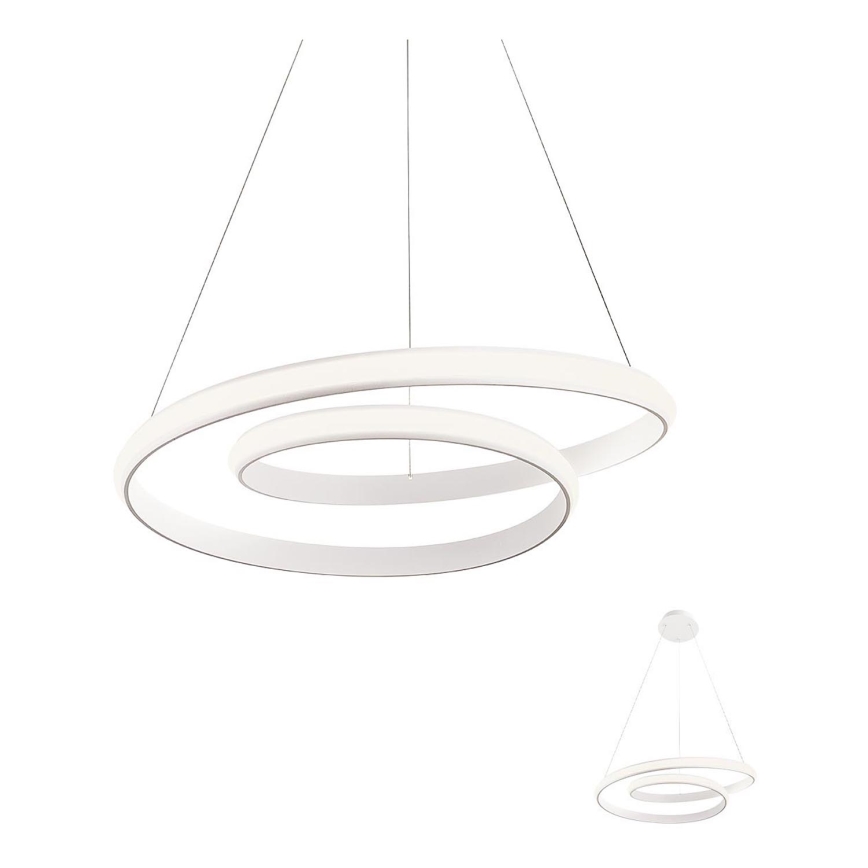 Redo 01-1793 - LED ljusreglerad ljuskrona på textilsladd TORSION LED/29W/230V diameter 55 cm vit