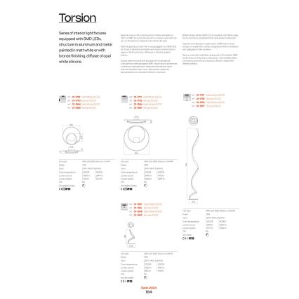 Redo 01-1793 - LED ljusreglerad ljuskrona på textilsladd TORSION LED/29W/230V diameter 55 cm vit