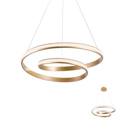 Redo 01-1794 - LED ljusreglerad ljuskrona på textilsladd TORSION LED/29W/230V diameter 55 cm brons