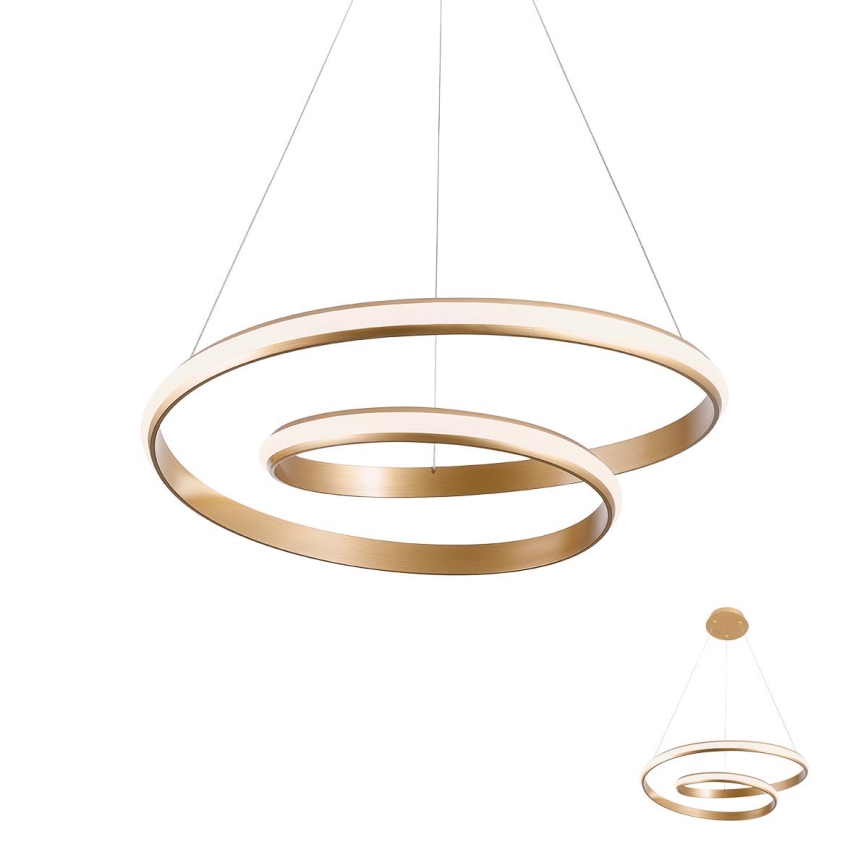 Redo 01-1794 - LED ljusreglerad ljuskrona på textilsladd TORSION LED/29W/230V diameter 55 cm brons