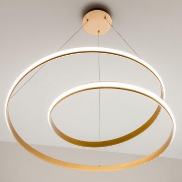 Redo 01-1794 - LED ljusreglerad ljuskrona på textilsladd TORSION LED/29W/230V diameter 55 cm brons