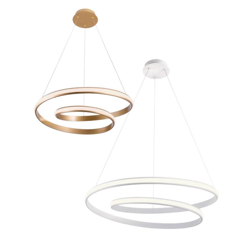 Redo 01-1795 - LED ljusreglerad ljuskrona på textilsladd TORSION LED/40W/230V diameter 74 cm vit
