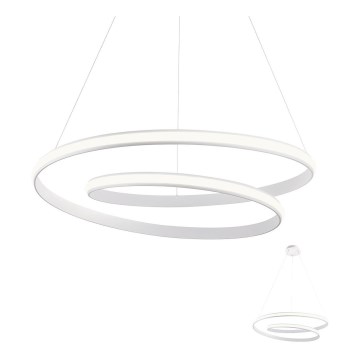 Redo 01-1795 - LED ljusreglerad ljuskrona på textilsladd TORSION LED/40W/230V diameter 74 cm vit