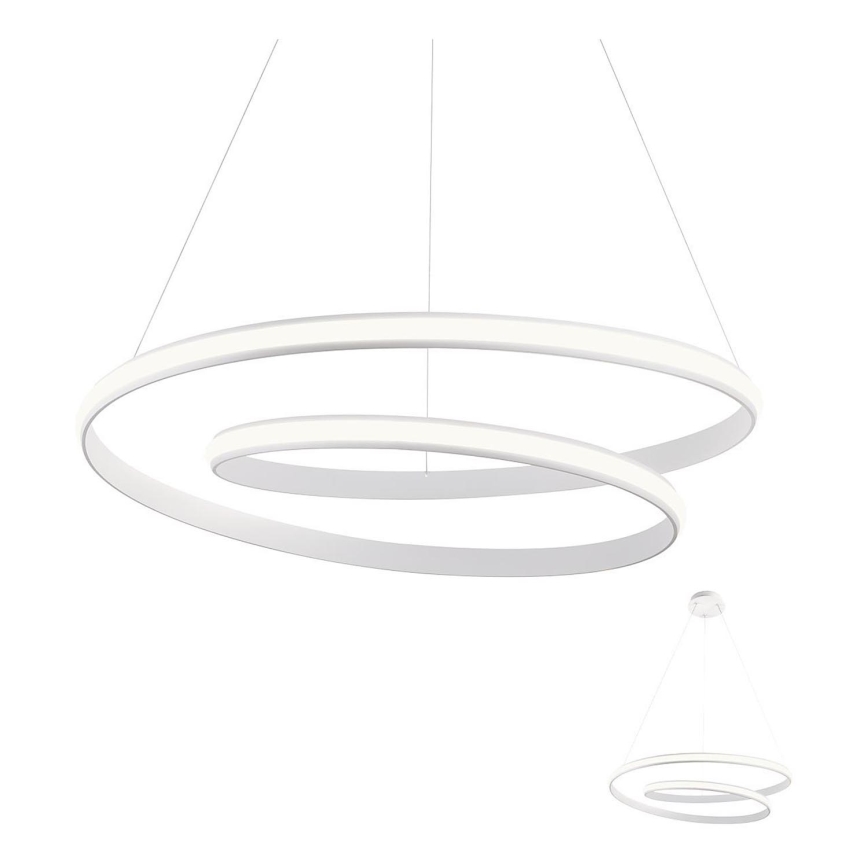 Redo 01-1795 - LED ljusreglerad ljuskrona på textilsladd TORSION LED/40W/230V diameter 74 cm vit