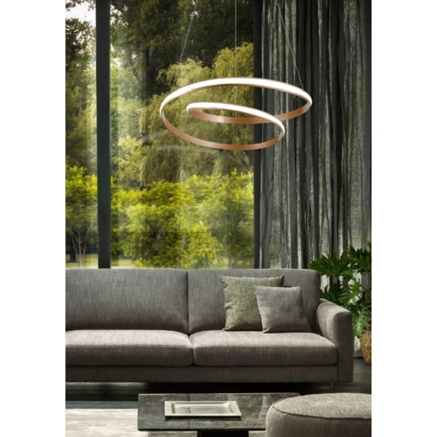 redo 01-1796 - LED Ljuskrona med snöre TORSION LED/40W/230V brons