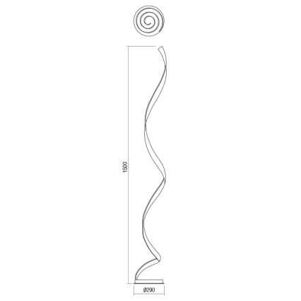 Redo 01-1798 - Dimmbar LED-golvlampa TORSION LED/24W/230V 3000K brons