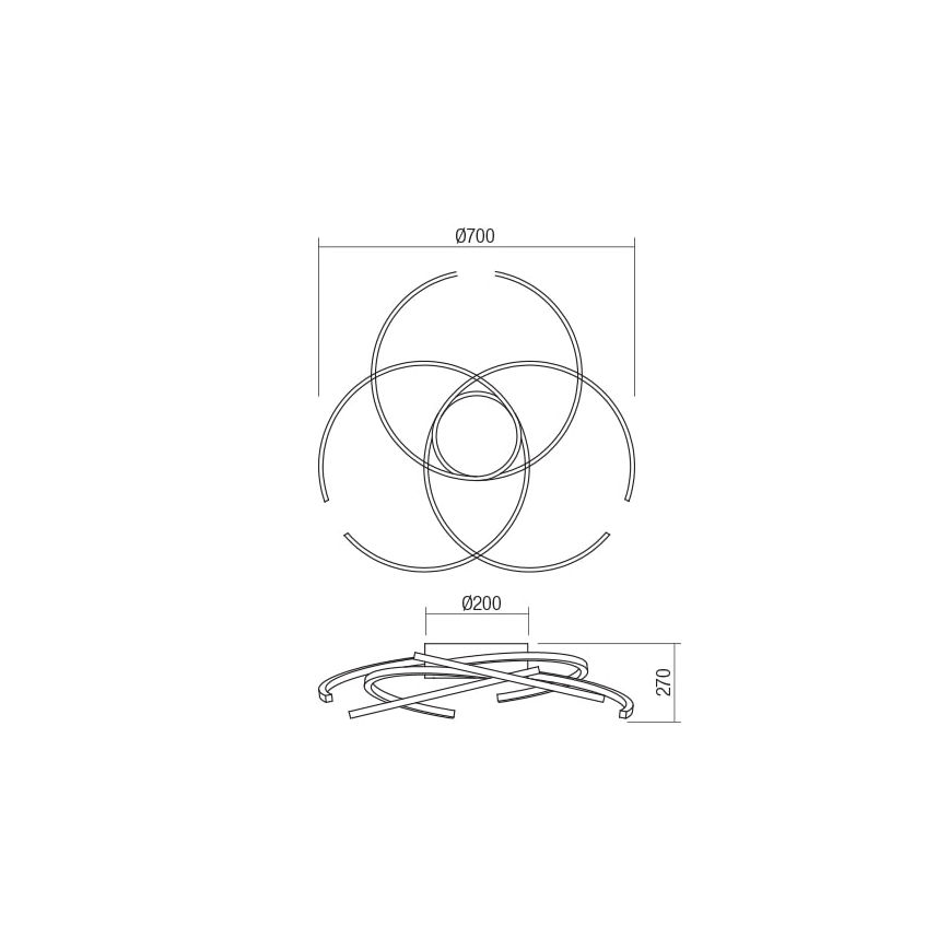 Redo 01-1801 - LED Dimbar taklampa ALIEN LED/60W/230V 3000K diameter 70 cm vit