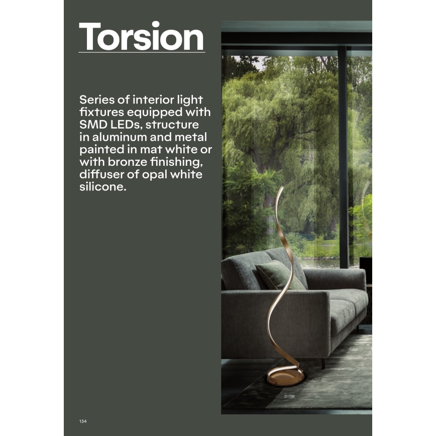 Redo 01-1815 - LED-bordslampa TORSION 11W/230V 3000K vit