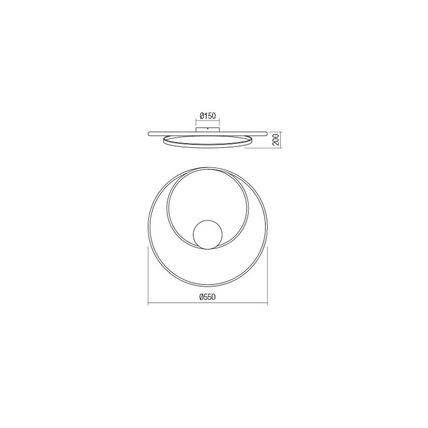 Redo 01-1886 - LED dimbar taklampa TORSION LED/29W/230V 4000K Ø 55 cm vit