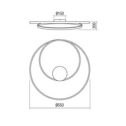 Redo 01-1886 - Dimbart LED-takarmatur TORSION LED/29W/230V Ø 55 cm vit