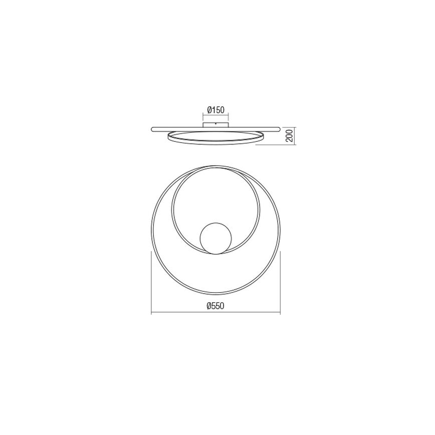 Redo 01-1887 - Dimmbar LED-takarmatur TORSION LED/29W/230V 4000K Ø 55 cm brons