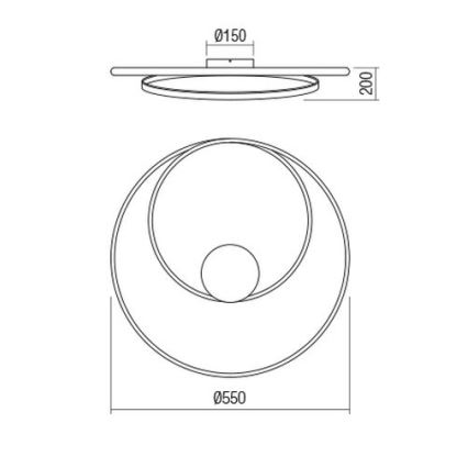 Redo 01-1887 - LED Dimbar taklampa TORSION LED/29W/230V Ø 55 cm brons