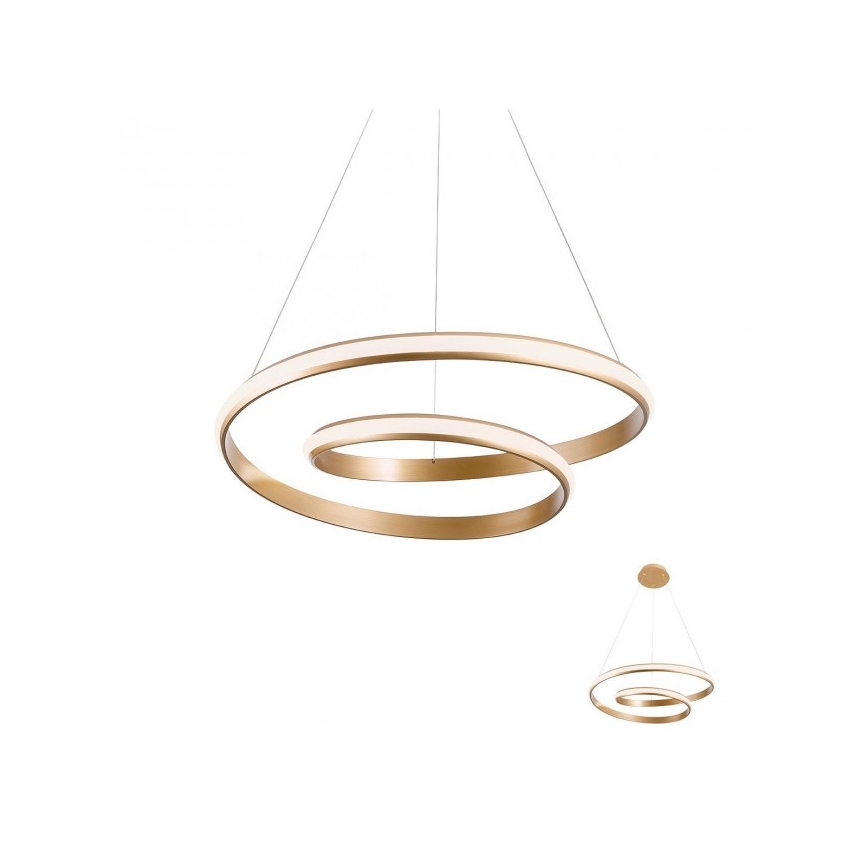 Redo 01-1889 - Dimbar LED-takpendel på vajer TORSION LED/29W/230V 4000K Ø 55 cm brons