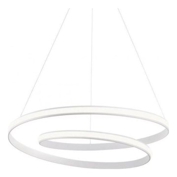 Redo 01-1890 - LED dimbar pendellampa på vajer TORSION LED/35W/230V Ø 75 cm vit