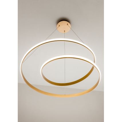 Redo 01-1891 - LED-dimbar pendellampa på vajer TORSION LED/35W/230V 4000K Ø 75 cm brons