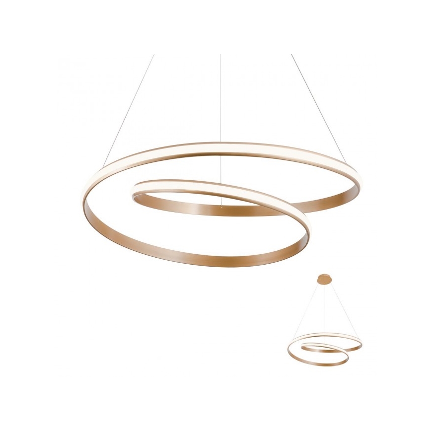 Redo 01-1891 - Dimbar LED-ljuskrona på vajer TORSION LED/35W/230V Ø 75 cm, brons