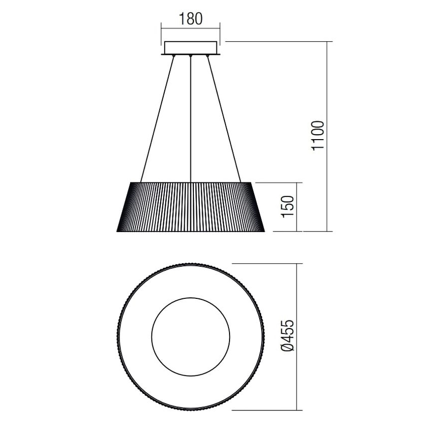 Redo 01-1938 - LED ljuskrona med upphängningsrem  SARIS LED/36W/230V antracit