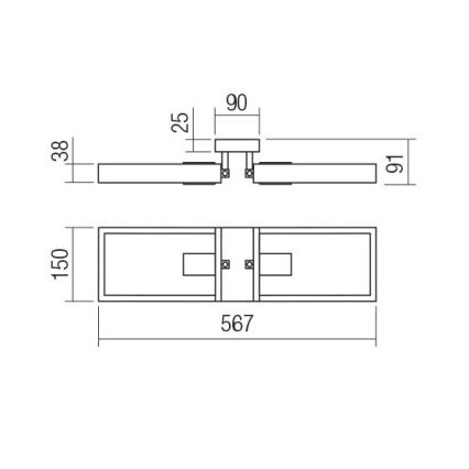 Redo 01-1968 - Taklampa TIMBER 2xE27/42W/230V bok