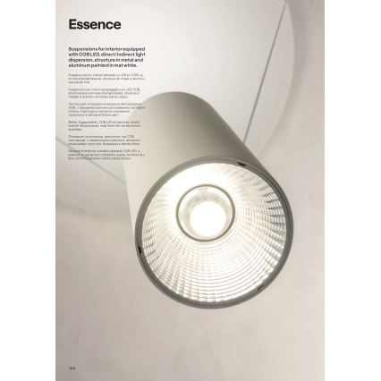 Redo 01-1970 - LED ljusreglerad ljuskrona på textilsladd ESSENCE LED/24W/230V CRI 90 3000K vit