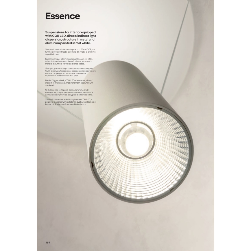 Redo 01-1970 - LED ljusreglerad ljuskrona på textilsladd ESSENCE LED/24W/230V CRI 90 3000K vit