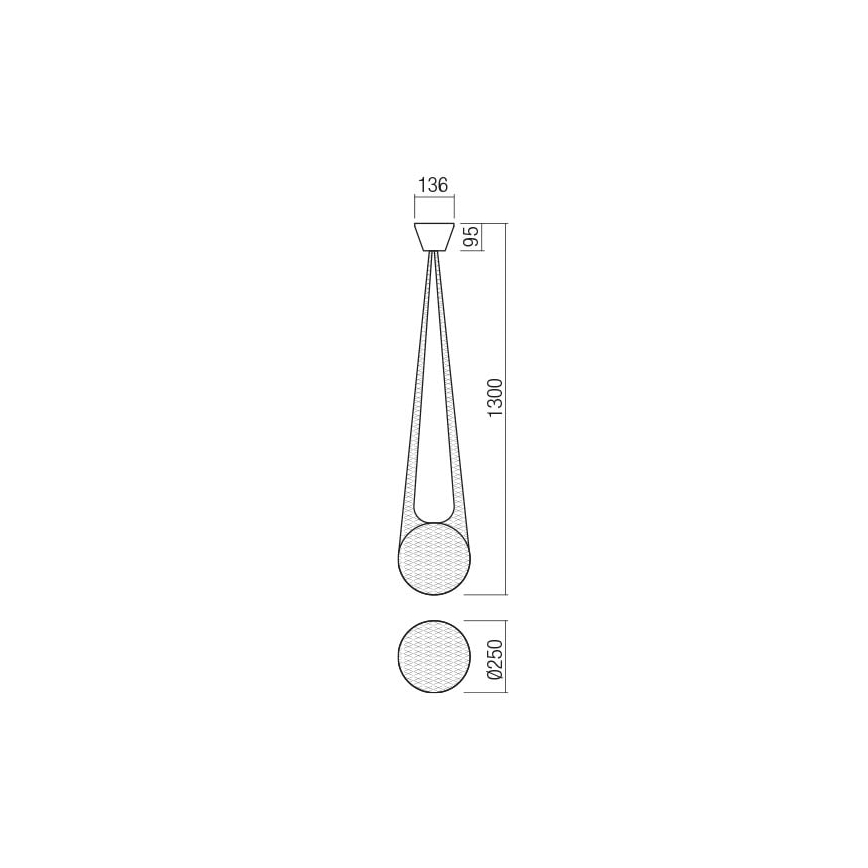 Redo 01-1972 - LED ljuskrona med textilsladd ALLURIA 1xE27/5W/230V diameter 25 cm